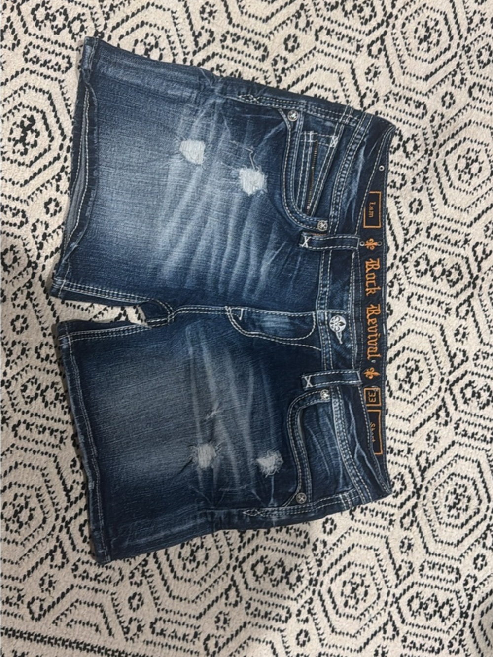 Rock Revival Women's Blue Distressed Denim Shorts